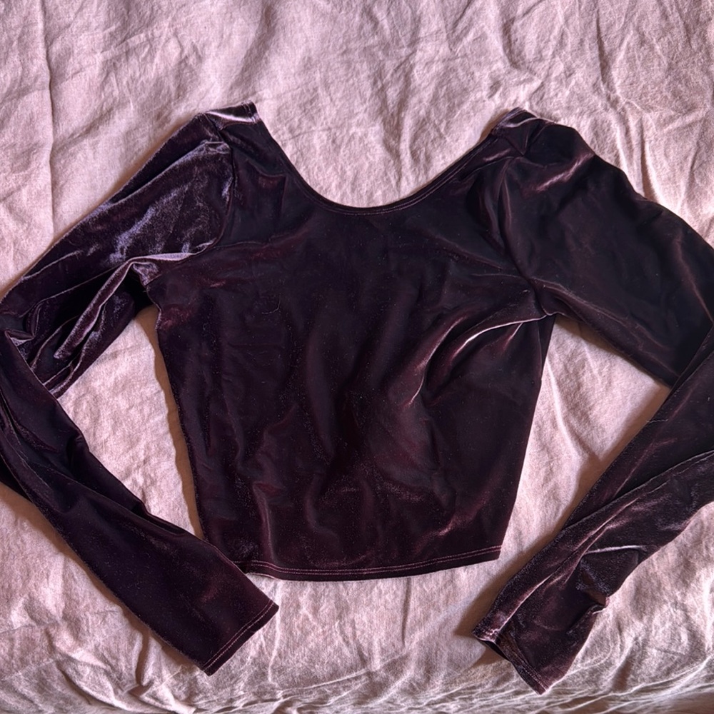 Abercrombie & Fitch Purple Fitted Crop Top